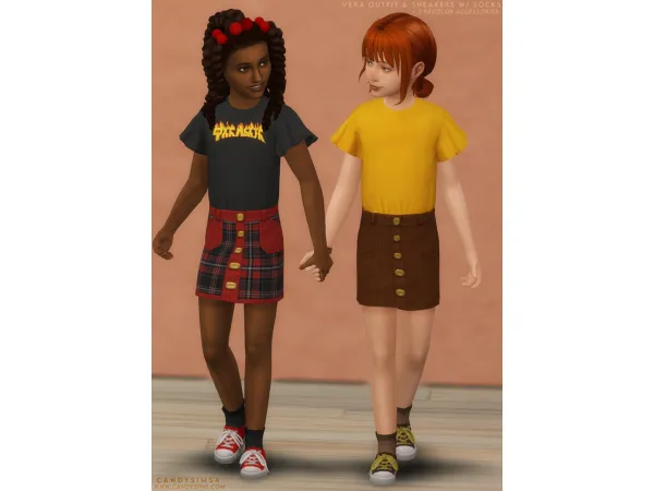Maxis Match VERA OUTFIT SNEAKERS W SOCKS - The Sims 4 Custom Content