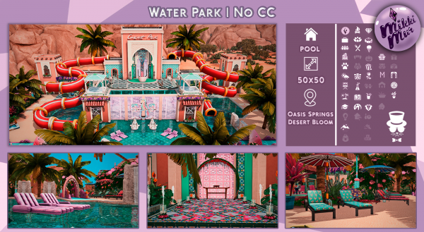 Maxis Match Water Park Sims 4 Build No Аквапарк by simsfinds - The Sims 4 Custom Content