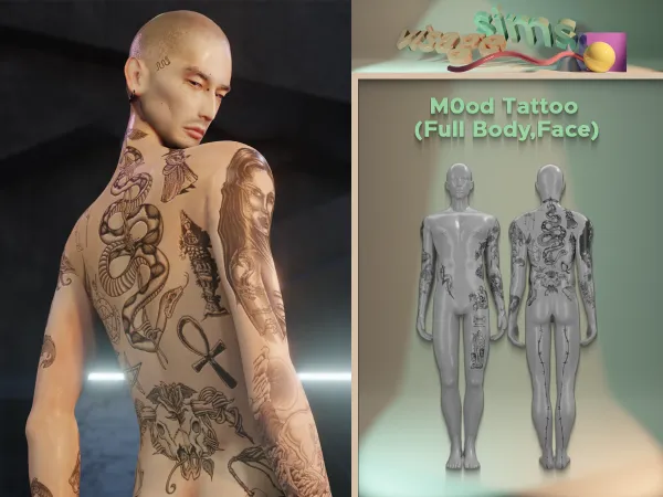 Mix M0od Tattoos (Full BodyFace) - The Sims 4 Custom Content