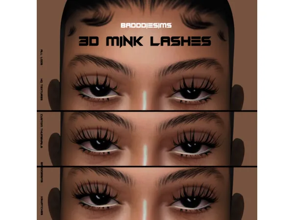 Alpha 3D MINK LASHES L5 by BADDDIESIMS - The Sims 4 Custom Content