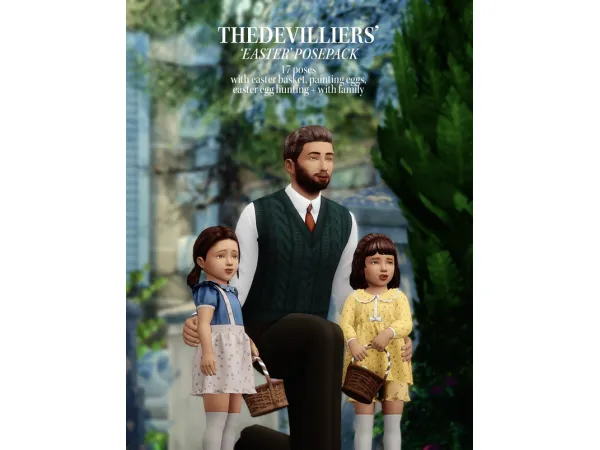 Mix THEDEVILLIERS easter posepack - The Sims 4 Custom Content