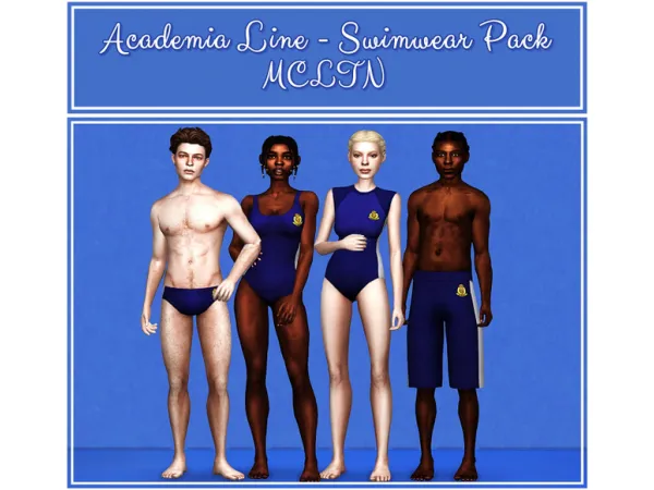 Maxis Match ACADEMIA LINE SWIM UNIFORMS by Moonchild - The Sims 4 Custom Content