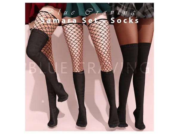 Alpha Blue Craving Samara Socks - The Sims 4 Custom Content