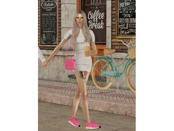 Jena Side Tie Short Dress - The Sims 2 Custom Content