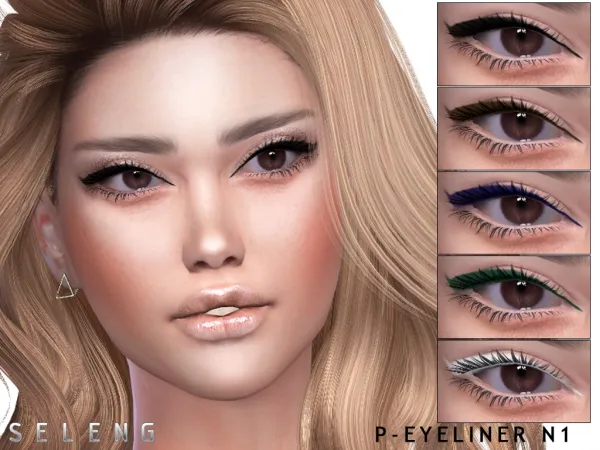 Alpha P Eyeshadow N1 and P Eyeliner N1 by Seleng - The Sims 4 Custom Content