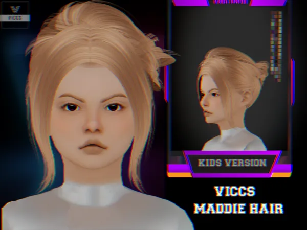 Alpha VICCS_ MADDIE HAIR (KIDS) by viccs - The Sims 4 Custom Content