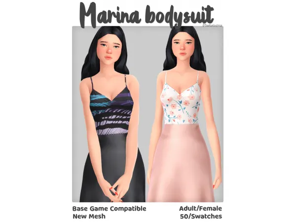 Maxis Match Marina bodysuit by pixelunivairs - The Sims 4 Custom Content