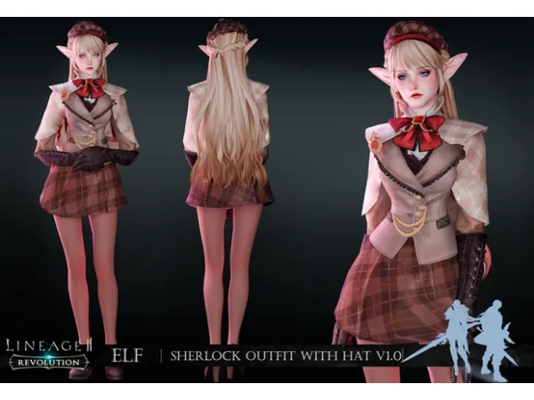 LineAge II Revolution Elf Sherlock Outfit and Hat V1.0 by Mimoto-sims