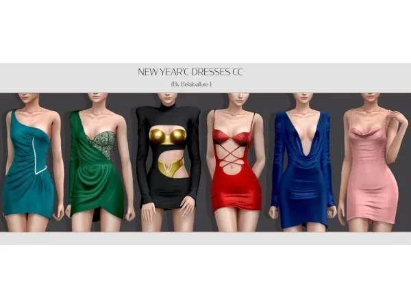 Alpha new year's eve dresses collection by belaoallure - The Sims 4 Custom Content