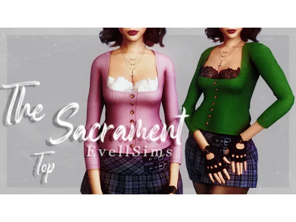 Mix The Sacrament Top by evellsims - The Sims 4 Custom Content