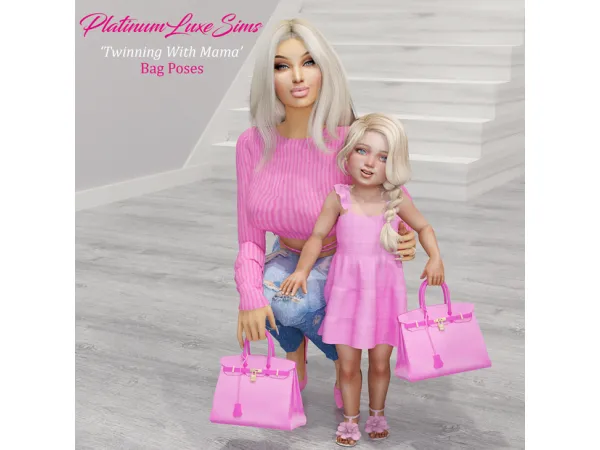 Mix Twinning With Mama Bag Poses by PlatinumLuxeSims - The Sims 4 Custom Content