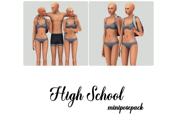 Maxis Match High School Mini Posepack (Patreon Early Access) - The Sims 4 Custom Content