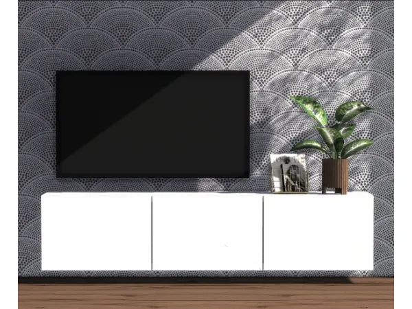 Alpha IKEA Besta TV Bench Wall Hanged Wood Planter - The Sims 4 Custom Content