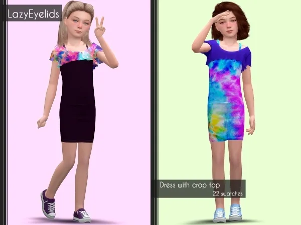 Alpha Dress with crop top - The Sims 4 Custom Content