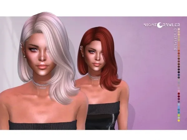 Alpha nightcrawler cyberspace hair - The Sims 4 Custom Content