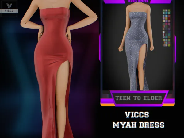 Alpha VICCS_MYAH DRESS (TEEN ELDER) - The Sims 4 Custom Content