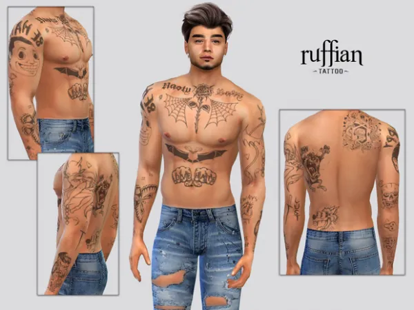 Mix Ruffian Tattoo (Mick) by simsfinds - The Sims 4 Custom Content