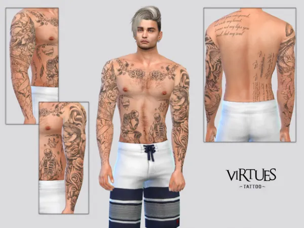 Mix Virtues Tattoo (Mick) by simsfinds - The Sims 4 Custom Content