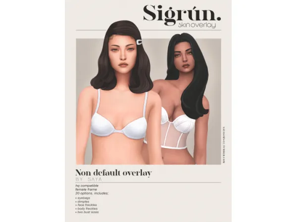 Maxis Match SAYA Sigrún Skin Overlay by simsfinds - The Sims 4 Custom Content