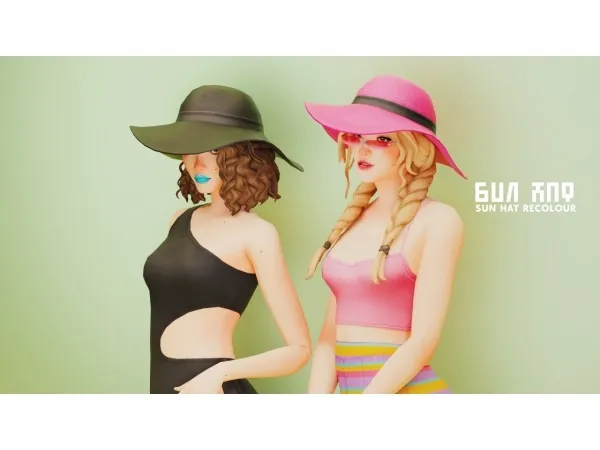 Maxis Match SUN HAT RECOLOUR - The Sims 4 Custom Content