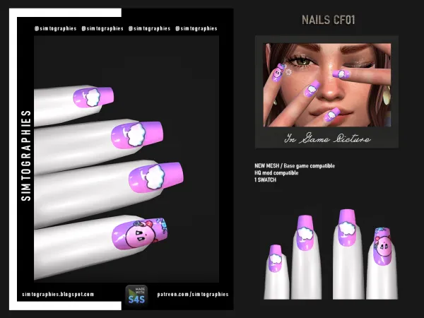 Mix Nails CF01 - The Sims 4 Custom Content