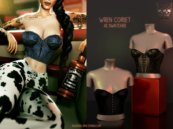 Alpha Wren Corset Top BRsims - The Sims 4 Custom Content