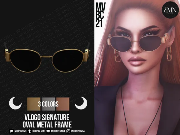 Alpha VLogo Signature Oval Metal Frame by bradford - The Sims 4 custom content