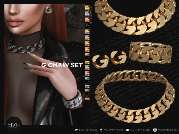 Alpha G Chain Set - The Sims 4 Custom Content