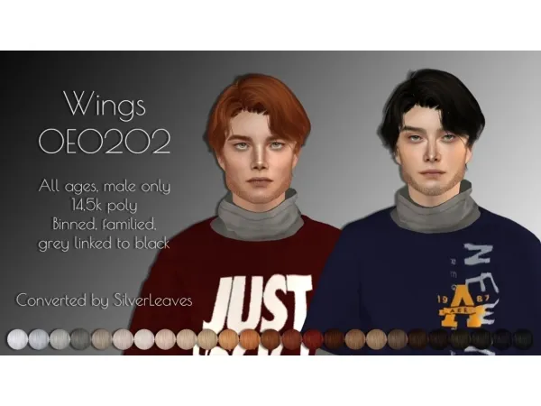 Ten new retextures Wings hairs for all ages and genders - The Sims 2 Custom Content