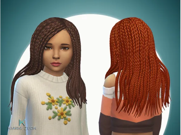 Maxis Match Carmen Hairstyle for Girls by Kiara Zurk - The Sims 4 Custom Content