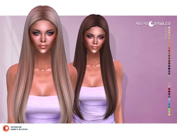 Alpha nightcrawler stereo hair - The Sims 4 Custom Content