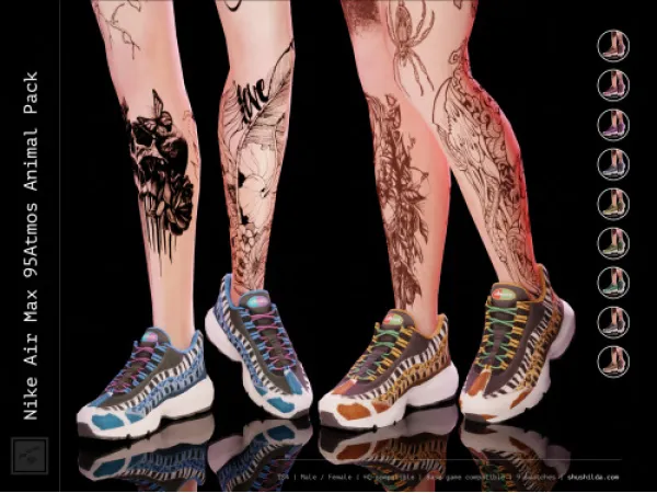 Alpha Nike Air Max 95Atmos Animal Pack - The Sims 4 Custom Content