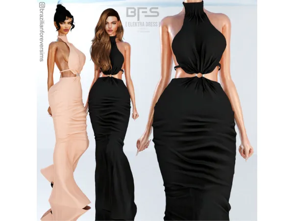 Alpha 14 ELEKTRA DRESS by simsfinds - The Sims 4 Custom Content