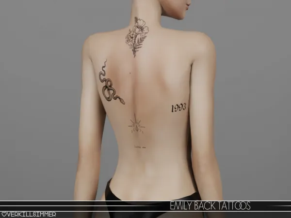 Mix Emily back tattoos - The Sims 4 Custom Content
