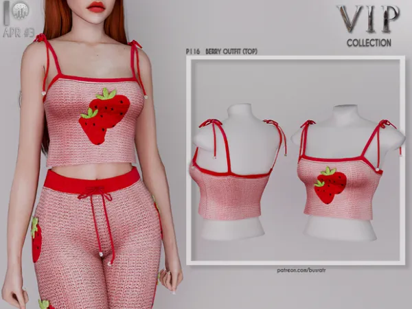 Alpha BERRY OUTFIT P116 P117 tr by busra - The Sims 4 Custom Content
