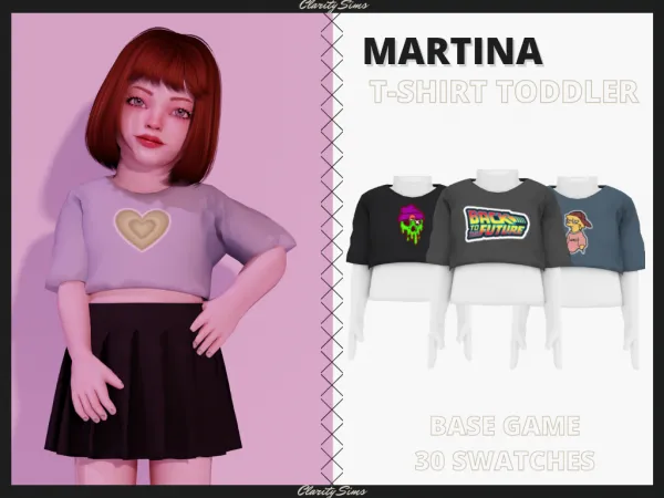 Alpha Martina T Shirt Toddler - The Sims 4 Custom Content