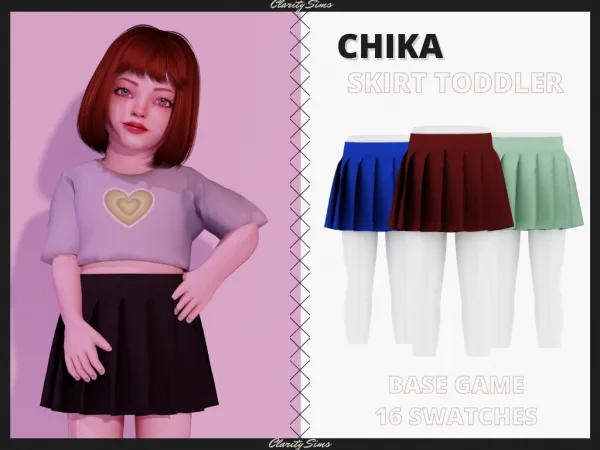 Alpha Chika Skirt Toddler - The Sims 4 Custom Content