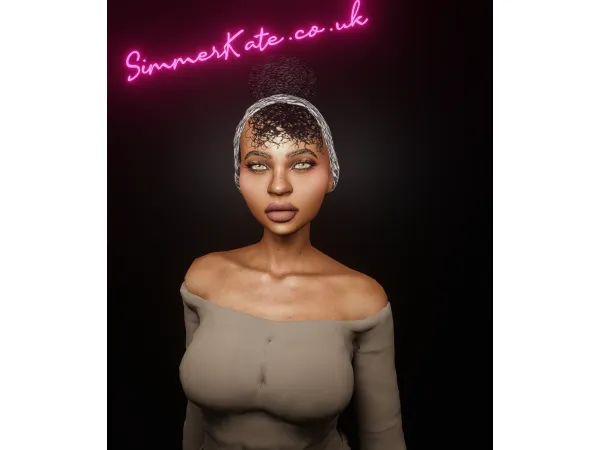 Alpha Bangs Bun Curly Hair by simmerkatex - The Sims 4 Custom Content