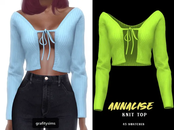 Alpha Annalise Knit Top - The Sims 4 Custom Content