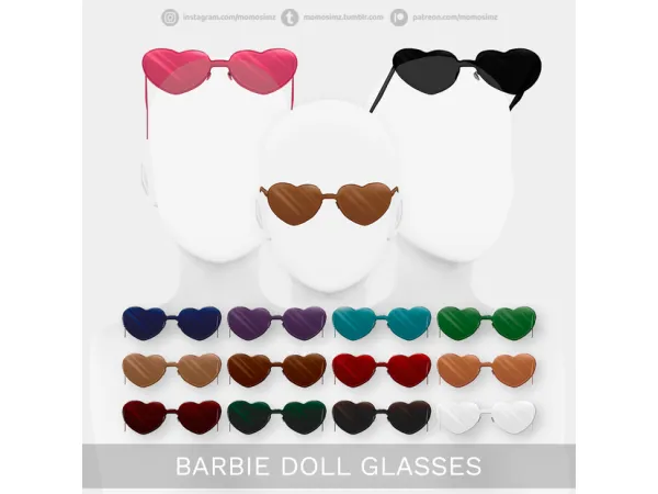 Alpha Barbie Doll Glasses by momo - The Sims 4 Custom Content