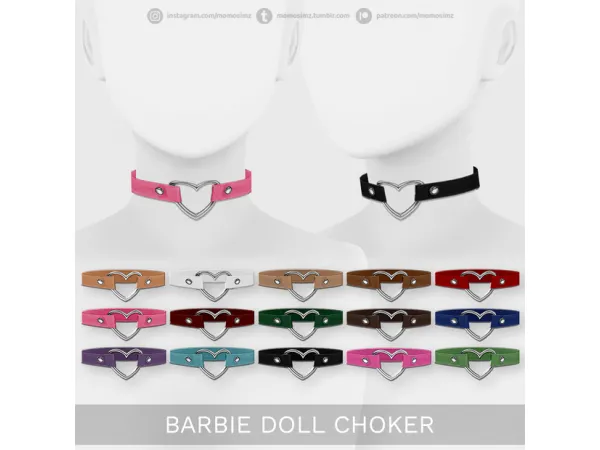 Alpha Barbie Doll Choker by momo - The Sims 4 Custom Content