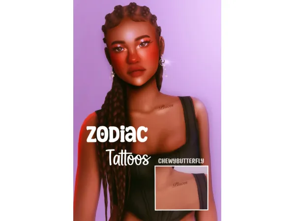 Mix Zodiac tattoos by chewybutterfly - The Sims 4 Custom Content