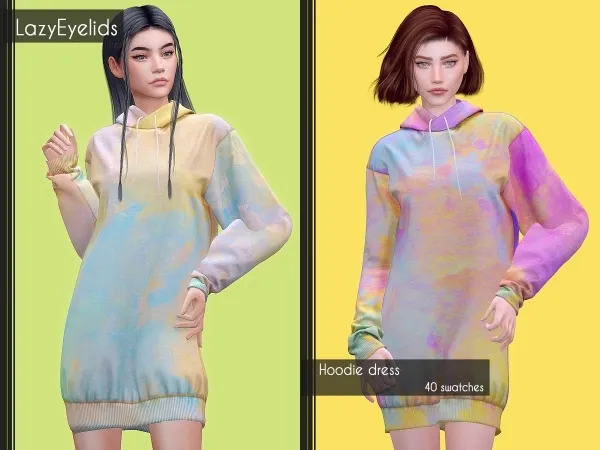 Alpha Hoodie dress - The Sims 4 Custom Content