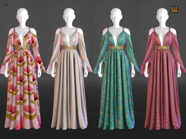 Alpha Sifix Cassiopeia Dress RC - The Sims 4 Custom Content
