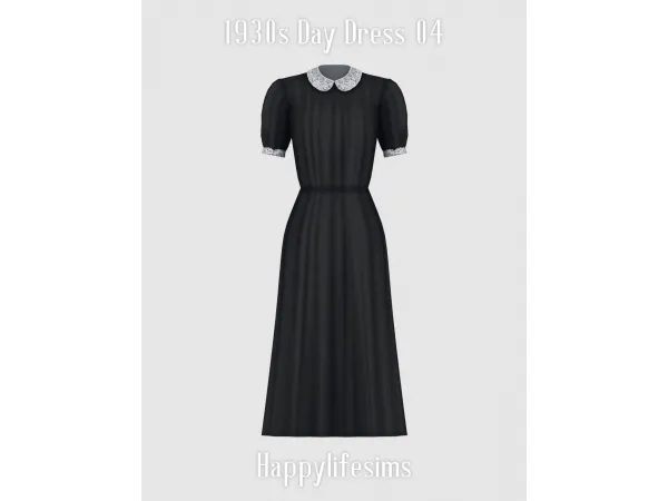 Mix [Lonelyboy] 1930s Day Dress 04 - The Sims 4 Custom Content