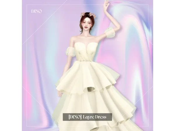 Alpha [DINO] Layer Dress - The Sims 4 Custom Content