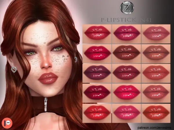 Alpha P LIPSTICK N41 APR4 by ZENX - The Sims 4 Custom Content