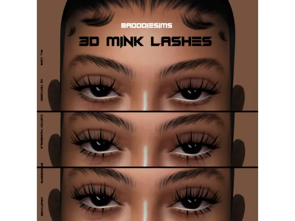 Alpha 3D MINK LASHES L2 by simsfinds - The Sims 4 Custom Content