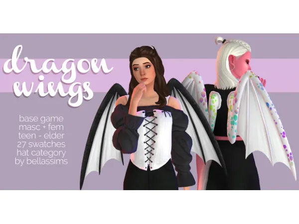 Alpha Dragon Wings Download by Bellassims - The Sims 4 Custom Content