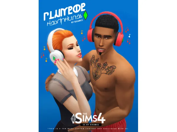 Maxis Match Plumbob Headphones (Earbuds replacement) by SIXAM CC - The Sims 4 Custom Content